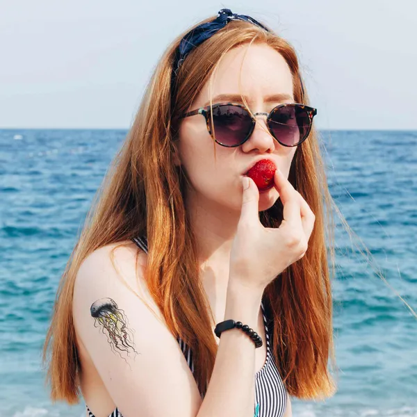 Tatouage Méduse colorée - Lot de 3 tatouages éphémères