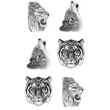 tatouage éphémère mini lion loup tigre