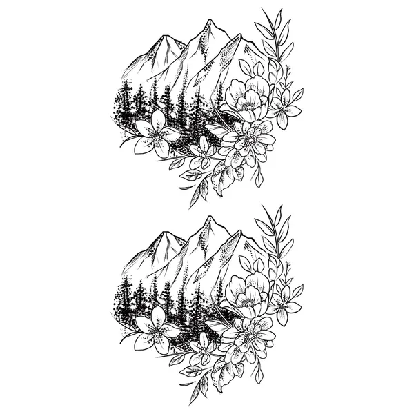 Tatouage éphémère montagne et nature