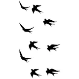 Tatouage éphémère oiseaux hirondelles