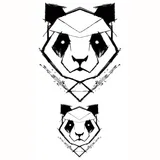 tatouage éphémère panda géométrique
