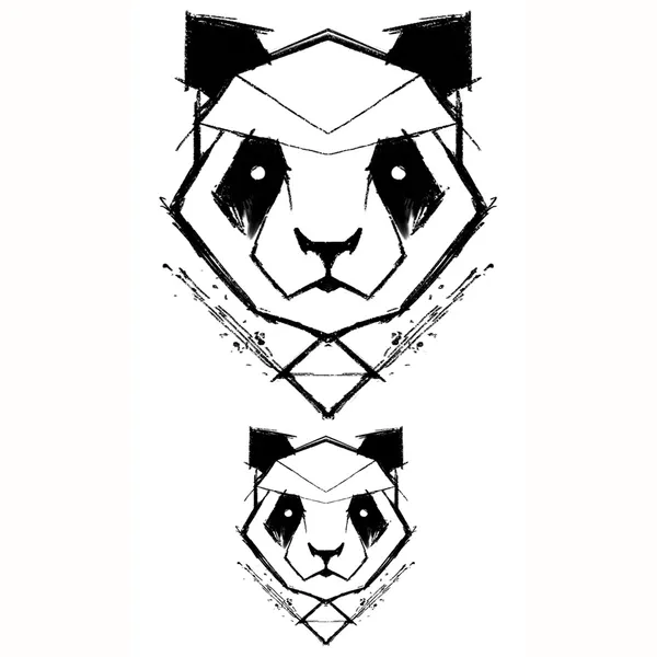 tatouage éphémère panda géométrique