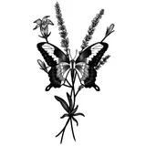 Tatouage éphémère papillon lavandes et fleurs