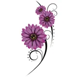 tatouage éphémère marguerite mauve