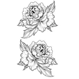 Tatouage éphémère petites pivoines - Pack