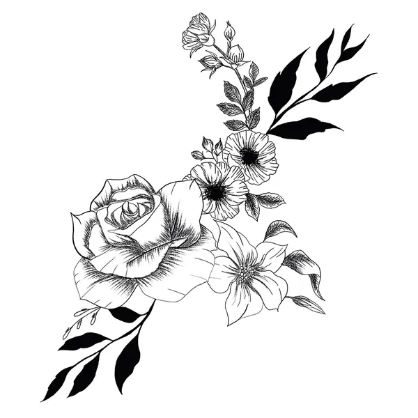 Tatouage éphémère pivoine halimium et Lys