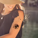 Tatouage éphémère lignes et planètes
