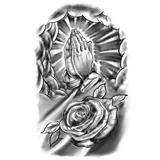 Tattoo éphémère prière et rose