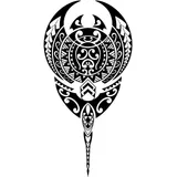 Tatouage éphémère raie manta polynésienne