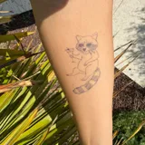 Tatouage ephemere raton laveur