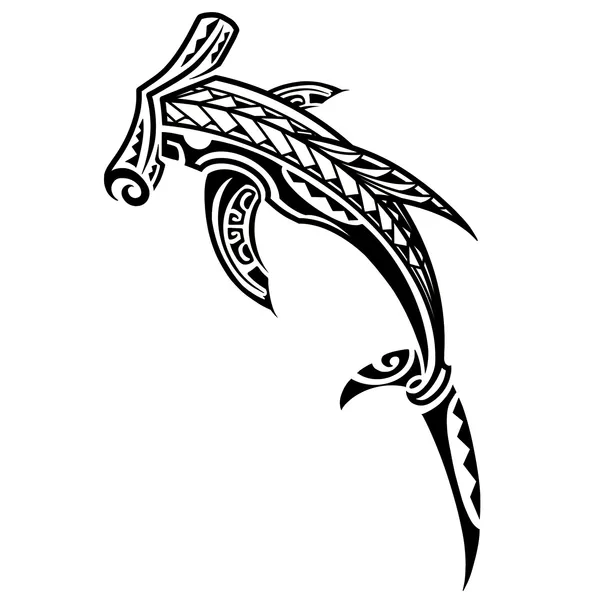Tatouage éphémère requin marteau maori polynésien