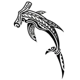 Tatouage éphémère requin marteau maori polynésien