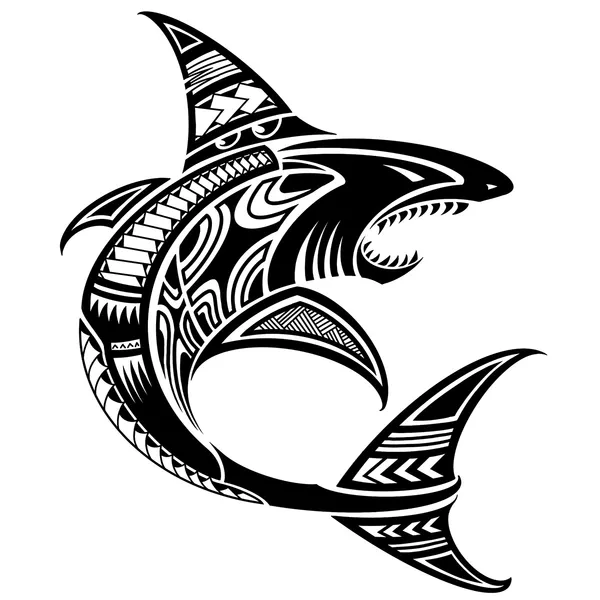 Tatouage éphémère requin polynésien