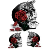 Tatouage éphémère rose de la mort