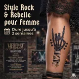 tatouage ephemere semi permanent femme rock