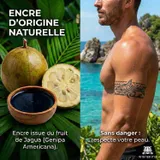 tatouage ephemere semi permanent jagua maori requin raie