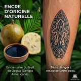 tatouage ephemere semi permanent jagua maori surf tortue requin