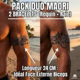 tatouage ephemere semi permanent maori biceps requin raie