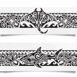 tatouage ephemere semi permanent maori bracelet requin raie