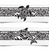 tatouage ephemere semi permanent maori bracelet tortue dauphin