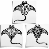 tatouage ephemere semi permanent raie manta maori