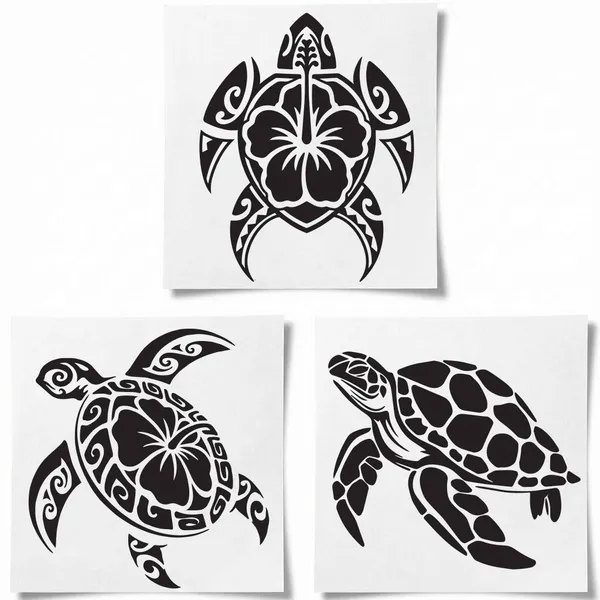 tatouage ephemere semi permanent tortue maori