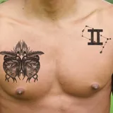 Tatouage éphémère signe zodiaque gémeaux