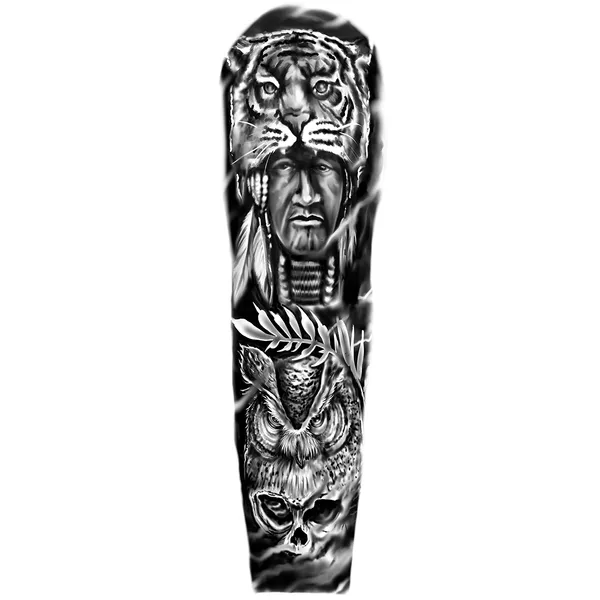 Tatouage éphémère sleeve manchette Indien