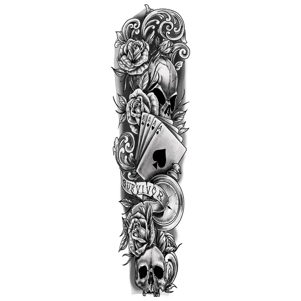 Tatouage éphémère sleeve manchette Survivor