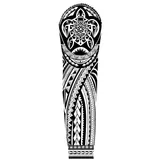Tatouage éphémère sleeve manchette Tortue Maori