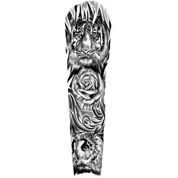 Tatouage éphémère sleeve manchette tigre