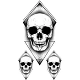 Tatouage éphémère tête de mort géométrique
