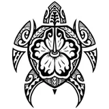 Tatouage éphémère tortue maori