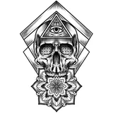Tatouage éphémère Totem oeil tête de mort
