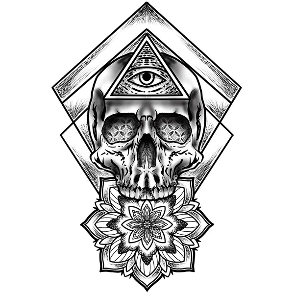 Tatouage éphémère Totem oeil tête de mort