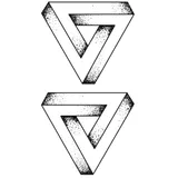 Tatouage éphémère triangle 3D