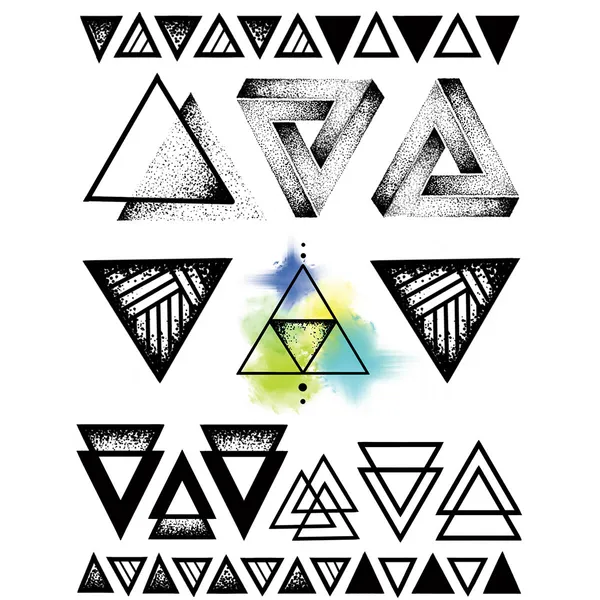 tatouage éphémère temporaire triangles