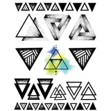 tatouage éphémère temporaire triangles
