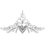 Tatouage éphémère underboob fleur hibiscus
