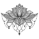 tatouage éphémère underboob fleur de lotus