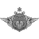 tatouage éphémère underboob hibou ornemental