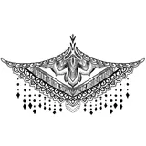 tatouage éphémère underboob ornements et pierres