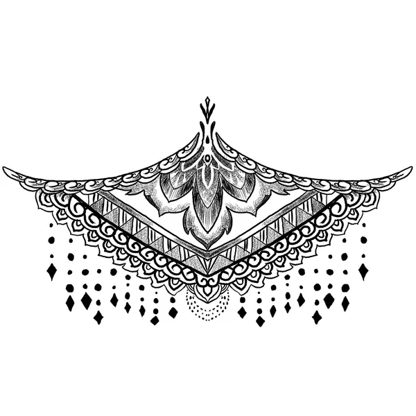 tatouage éphémère underboob ornements et pierres