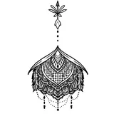 tatouage éphémère underboob plumes et ornements