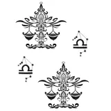 Tatouage éphémère zodiaque Balance
