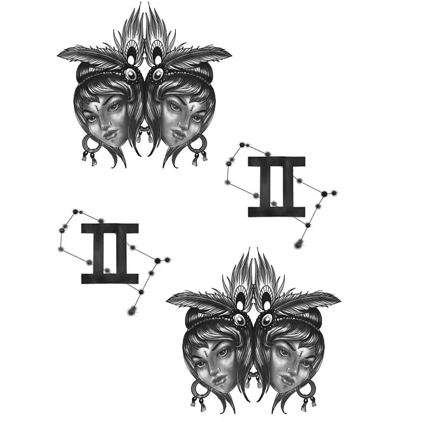 Tattoo éphémère zodiaque gémeaux