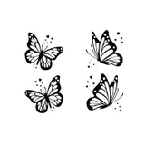 2 petits tatouages papillons et coeurs semi permanents éphémères