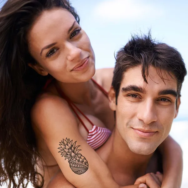 Tatouage Ananas Maori Polynésien - Lot de 3 tatouages éphémères