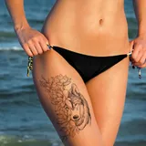 Tatouage temporaire loup et fleurs