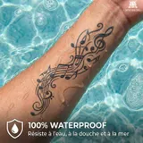 tatouage temporaire musique partition notes waterproof